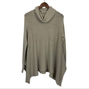 UMGEE Tan Asymmetrical Hem cowl neck sweater